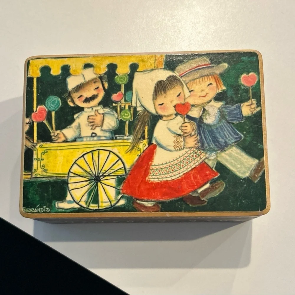 Reuge Swiss Music Box Vintage My Lily Adieu Hi - Lo Wind-Up Wooden Opens